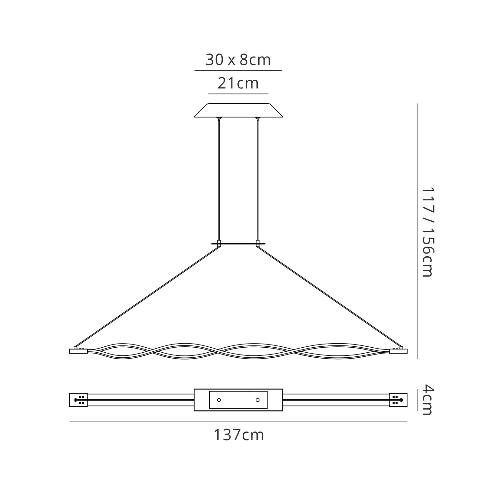 Sahara Brown Oxide XL Ceiling Lights Mantra Linear Fittings